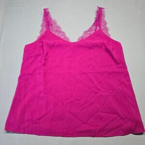 Express Purple Tank Lace V-Neck Adjustable Straps Lined Lightweight Women Size M